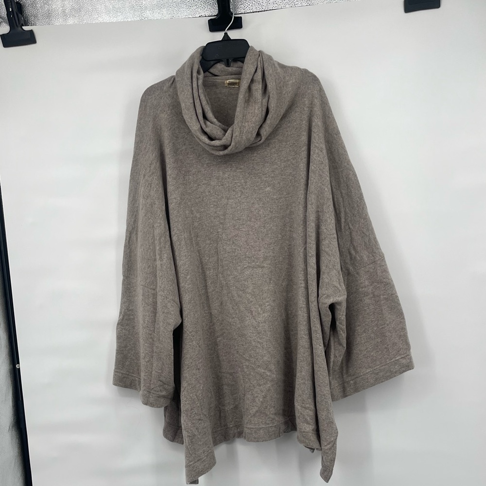 Malo Taupe Poncho Blanket Sweater